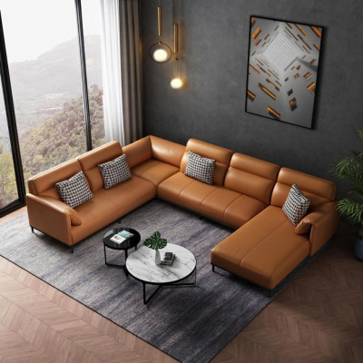 Wohnzimmer Eckcouch Design Ecksofa Möbel Lederpolster Couch Sofa