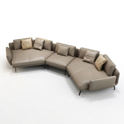Modernes Sofa Ecksofa U-Form Polstermöbel Wohnzimmer Ledersofa Ecksofa