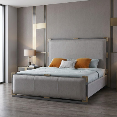 Luxus Designer Schlafzimmer Bett Doppel Betten Hotel 180x200 Italienische