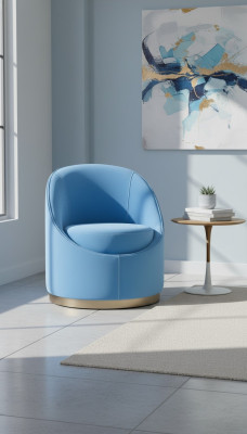 Blauer Design Hotel Lounge Club Sessel Polster Stühle Wohnzimmer