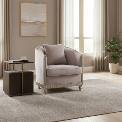 Wohnzimmer Luxus Sessel Hotel Polster Deko Moderne Einsitzer Designer Grau