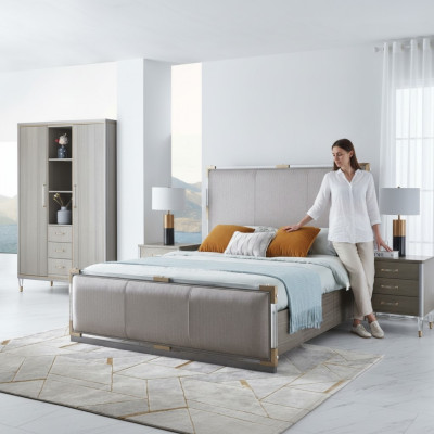 Luxus Schlafzimmer Bett Doppel Betten Holz 180x200cm Dubai Hotel