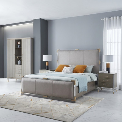 Luxus Schlafzimmer Bett Doppel Betten Holz 180x200cm Dubai Hotel