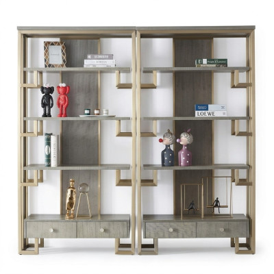 Designer Vitrine 2x Vitrine Holz Schrank Schränke Wohnzimmer Regale