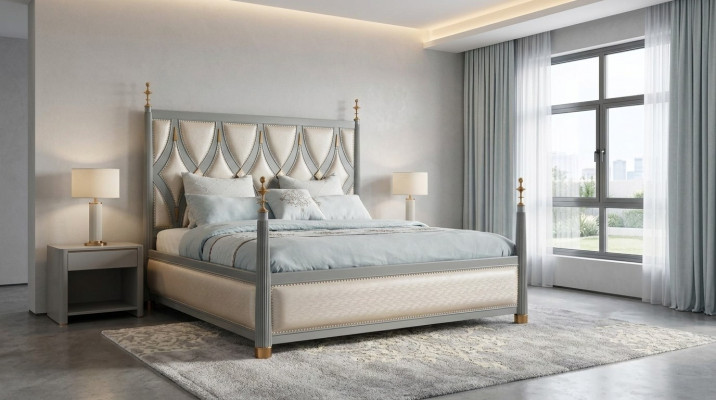 Luxus Möbel Schlafzimmer Hotel Betten Royal Gold Bett Holz Bett 180x200cm
