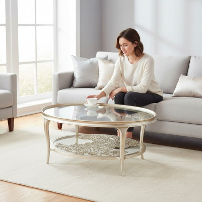 Runder Design Couchtisch Designertisch Wohnzimmer Moderner Beistelltisch Neu