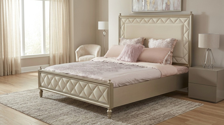 Klassisches Bett Doppelbett Desginer Leder Hotel Polster Betten Textil Ehe