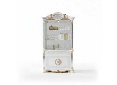 Vitrine Italienische Luxus Möbel Vitrinen Kommodenschrank Glas Design Schrank