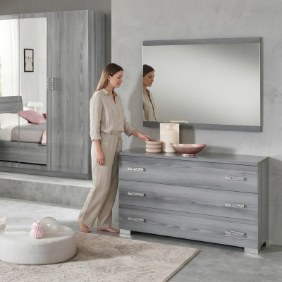 Kommode Spiegel Design Möbel Konsole Holz Schrank Garderobe Sideboard Anrichte