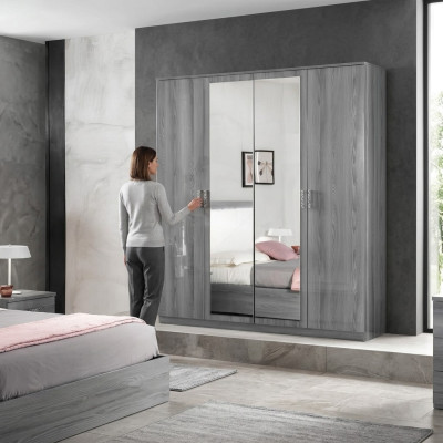 Kleiderschrank Schränke Schrank Schrankwand 4 Türen Holz Möbel Schlafzimmer Neu