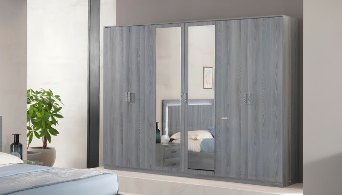 Schlafzimmer Möbel Kleiderschrank Schränke Schrank Schrankwand 6 Türen Holz Neu