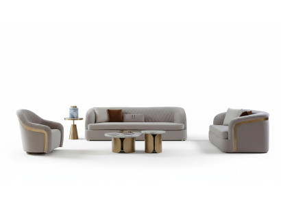 Designer Rund Couchtisch Wohnzimmertisch Kaffeetisch Sofa Tisch Beistell Marmor
