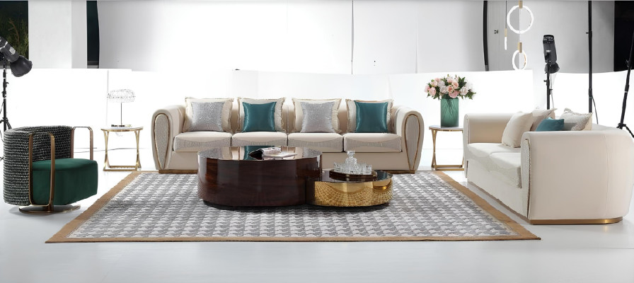 Zimmer Möbel Dreisitzer Couch Polster Neu Design Sofa Moderne Sitz Luxus Sofas