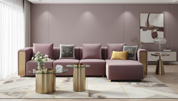 Ecksofa L Form Sofa Couch Design Couchen Polster Textil Modern Neu Eck Garnitur