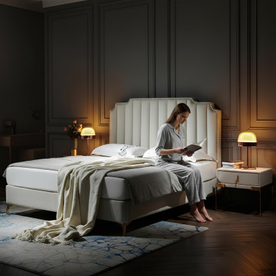 Bett 180x200cm Leder Schlafzimmer Möbel Luxury Moderne Betten Hotel Möbel Neu