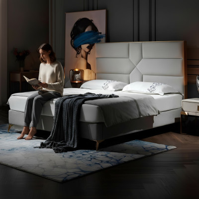 Doppelbett Bett Ehebett Design Luxus Samt Polsterbett Designbett Textil Betten