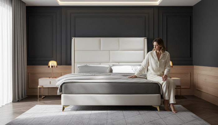 Luxus Schlafzimmer Bett Polster Design Doppel Hotel Betten Hotel Möbel Samt Neu