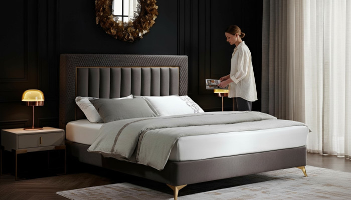 Doppel Hotel Betten Möbel Luxus Schlafzimmer Bett Polster Design Samt Ehebetten