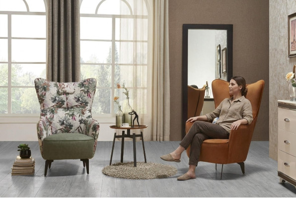 Luxus Design Möbel Stühle Moderner Design Deko Sessel Textil Wohnzimmer
