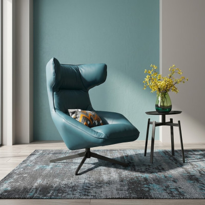 Luxus Design Möbel Moderner Design Sessel 75 x 101cm Leder Wohnzimmer
