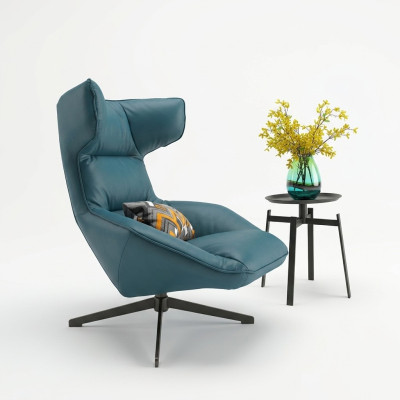 Luxus Design Möbel Moderner Design Sessel 75 x 101cm Leder Wohnzimmer