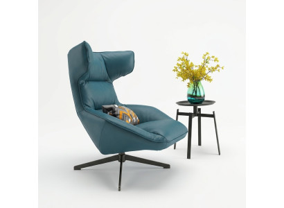 Luxus Design Möbel Moderner Design Sessel 75 x 101cm Leder Wohnzimmer
