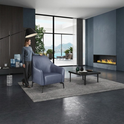 Moderner Design Sessel Leder Wohnzimmer Lounge Luxus Design Möbel