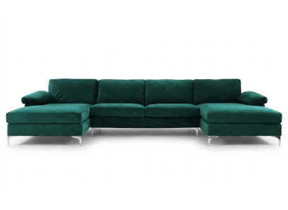 Grünes U-Form Ecksofa Wohnlandschaft Couch Eckgarnitur Design