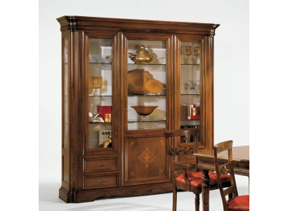 Vitrine 3 Tür Schrank Vitrinen Wohnzimmer Schränke Design Schrank Möbel Glas Neu