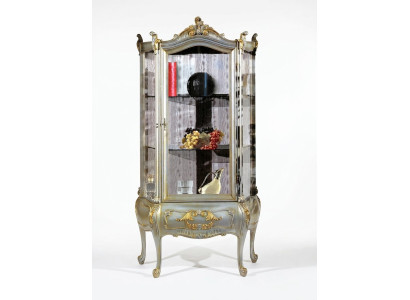 Barock Möbel Italienische Vitrine Schrank Möbel Schränke Echtholz Regal Elegant