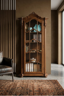 Vitrine Wohnzimmer Möbel Anrichte Massive Holz Vitrinen Glas Schrank Echtholz