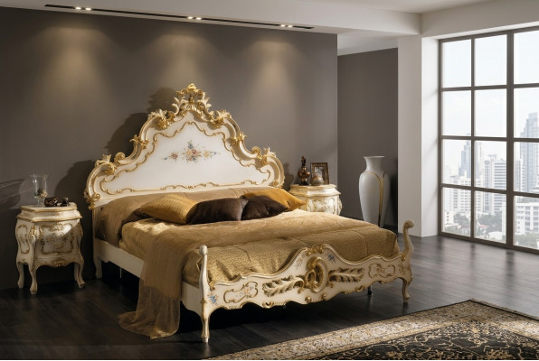 Schlafzimmer komplett Set weiß Bett, 2x Nachttische Schlafzimmer Möbel Holz Neu