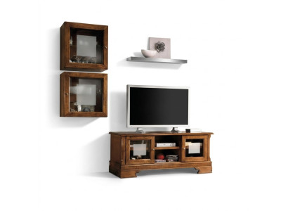 Wohnwand Set 3tlg. Wohnzimmer rtv Vitrine Anrichte Regal Luxus Wandschränke Neu