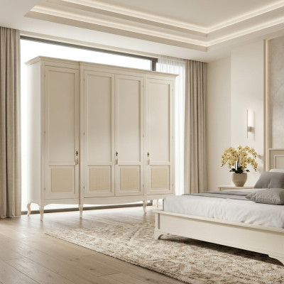 Echtholz Kleiderschrank Holzschrank Schrank Massive Schlafzimmer Möbel Italien