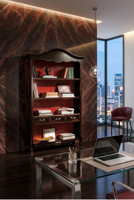 Bücherregal Vitrine Vitrinenschrank Klassischer Schrank Bücherschrank Holz Neu