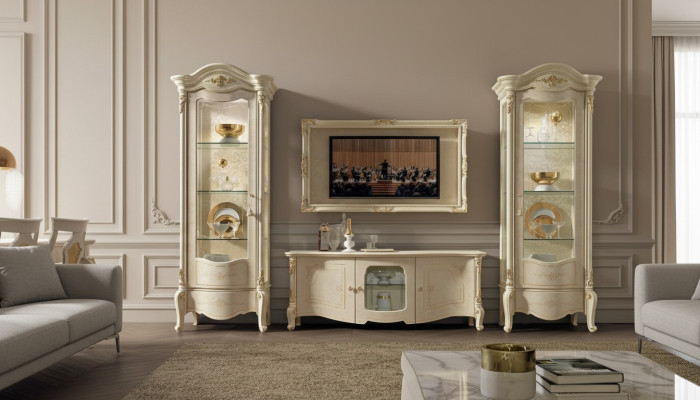 Vitrine Glas Schrank Vitrinen Wohnzimmer Schau Schränke Italienische Möbel NEU