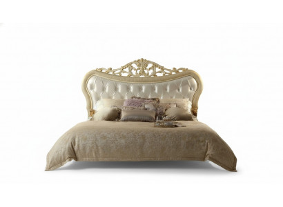 Doppelbett Bett Luxus Betten Holz Bettgestelle Bettrahmen Beige Design Modern