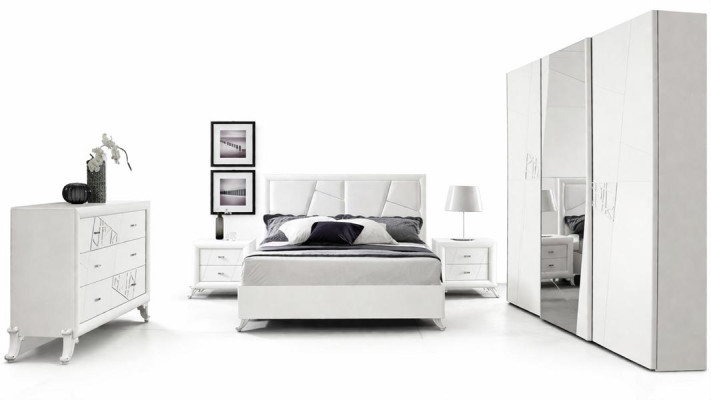 Bett Modern Betten Luxus Bettrahmen Doppel Holz Bettgestelle Schlafzimmer Weiß