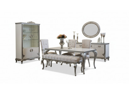 Esszimmer Set 9tlg Esstisch Stuhl Kommode Vitrine Spiegel Ess Tische Holz