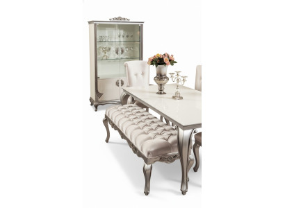 Hocker Sitz Bänke Design Textil Stoff Wohnzimmer Bank Luxus Chesterfield