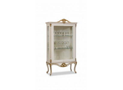 Vitrinen Glas Schrank Regal Holz Vitrine Design Art déco Wohnzimmer Neu