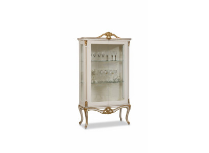 Vitrinen Glas Schrank Regal Holz Vitrine Design Art déco Wohnzimmer Neu