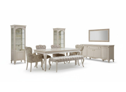 Klassische Esszimmer Garnitur Tisch Hocker Essgarnitur Stühle Set 6tlg Neu