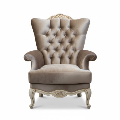 Luxus Design Sessel klassischer Thron Sessel Wohnzimmer chesterfield Neu