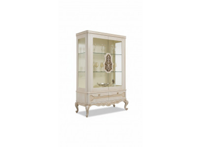 Vitrinen Glas Schrank Vitrine Wohnzimmer Holz Anrichte Luxus Möbel Regal