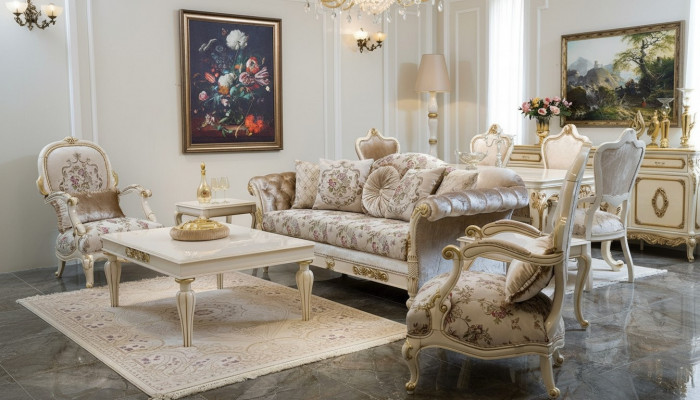 Luxus Sofagarnitur Sitzer Couchtisch Sofa Sofas Sessel Stoff Couch 4tlg.