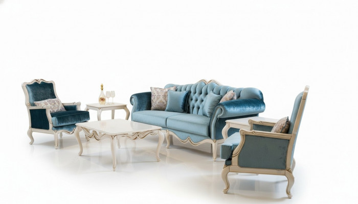 Luxus Sofagarnitur 311 Sitzer Couchtisch Sofa Sessel Stoff Couch 4tlg.