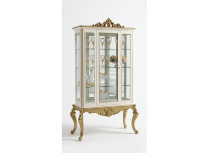 Vitrine Luxus Regal Holz Anrichte Schränke Wohnzimmer Glasschrank Neu