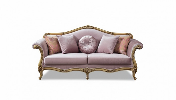Sofa 3 Sitzer Lila Textil Sofas Couch Polster Luxus klassisch Dreisitzer