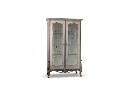 Vitrinen Glas Schrank Vitrine Wohnzimmer Holz Anrichte Luxus Möbel Neu
